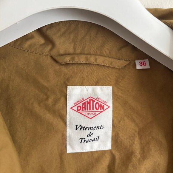 $700 Danton Tan Nylon Taffeta Mac Coat / Jacket - 36 Small/ Medium - Picture 6 of 9